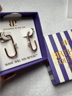 Rose Gold Pearl-Accent Hoop Earrings by BIRTHDAY COLLECTION